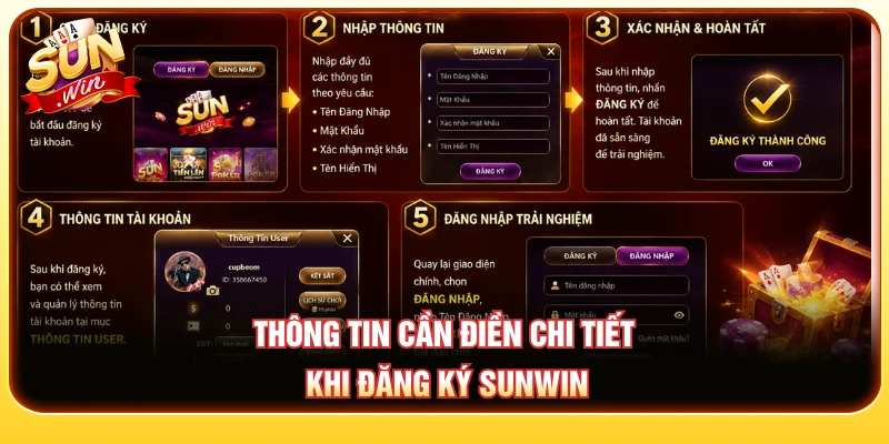 Thông tin cần điền khi đăng ký SUNWIN chính thức